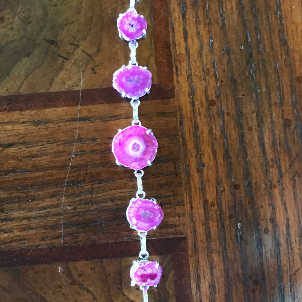 Gorgeous Pink Solar Quartz Bracelet
